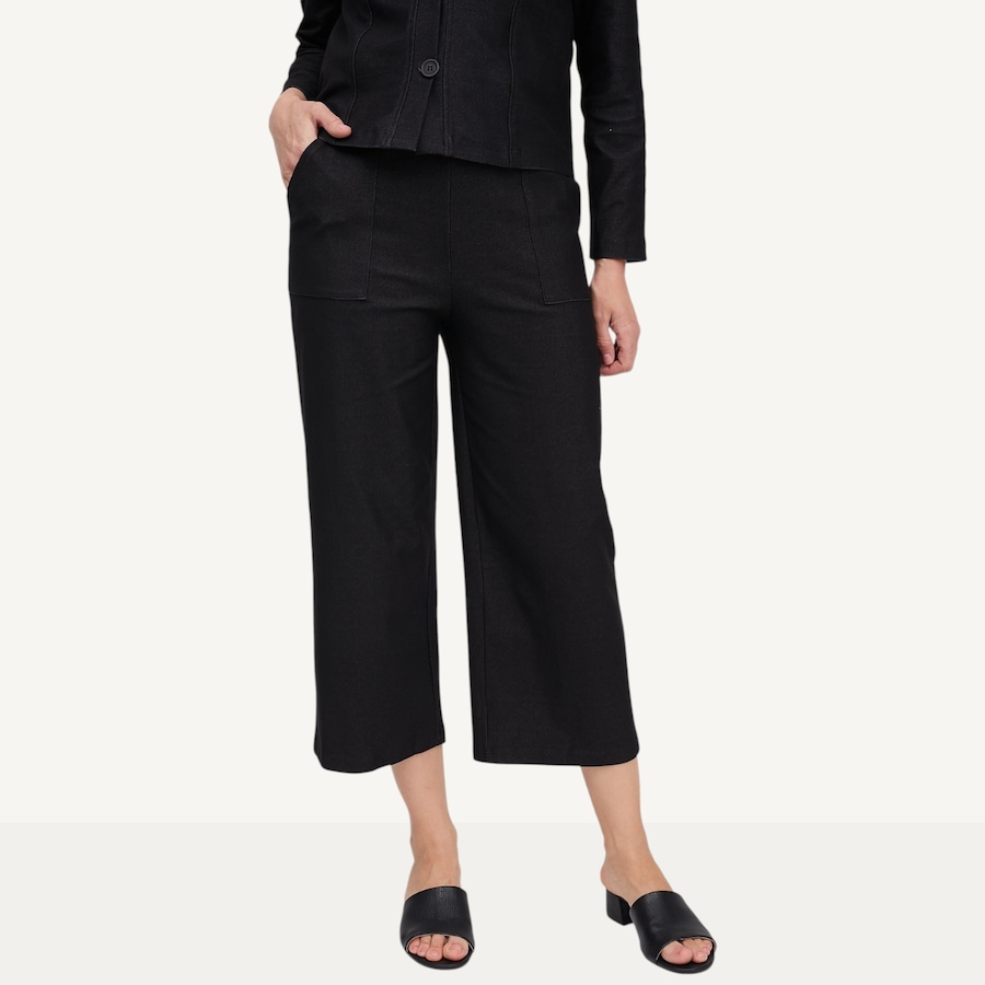 Image 119576_BLK.jpg, Product 119-576 / Price $49.88, Kim & Co. Deluxe Denim Knit Straight Leg Emma Cropped Pant from Kim & Co. on TSC.ca's Fashion department