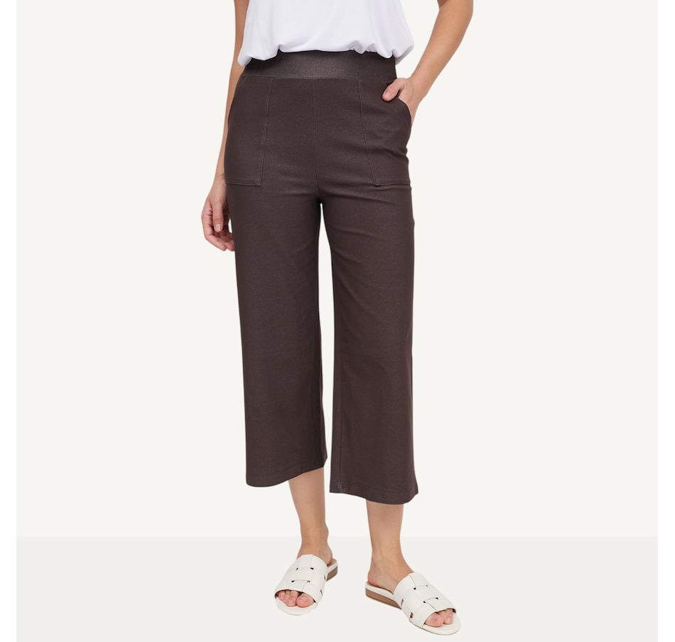 Image 119576_CHBRN.jpg, Product 119-576 / Price $79.99, Kim & Co. Deluxe Denim Knit Straight Leg Emma Cropped Pant from Kim & Co. on TSC.ca's Fashion department