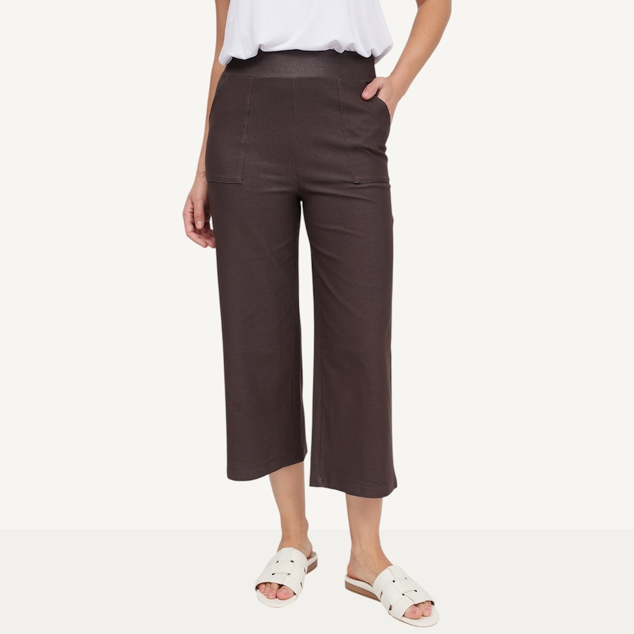 Image 119576_CHBRN.jpg, Product 119-576 / Price $49.88, Kim & Co. Deluxe Denim Knit Straight Leg Emma Cropped Pant from Kim & Co. on TSC.ca's Fashion department