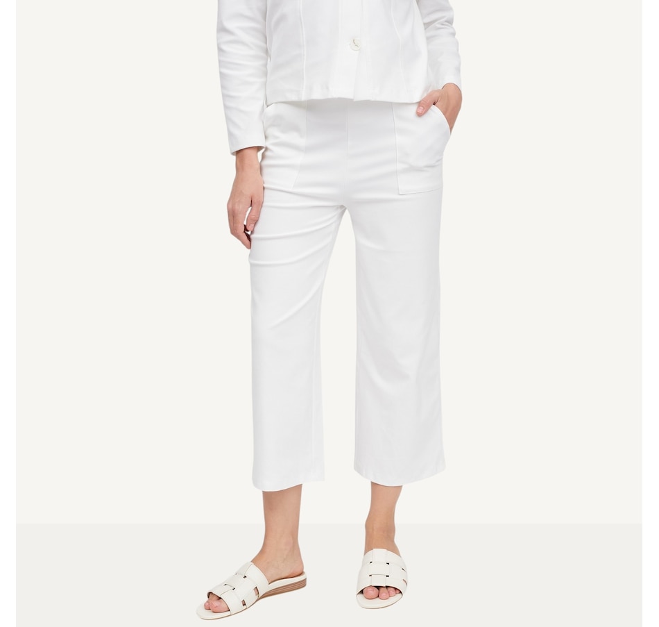 Image 119576_ECR.jpg, Product 119-576 / Price $79.99, Kim & Co. Deluxe Denim Knit Straight Leg Emma Cropped Pant from Kim & Co. on TSC.ca's Fashion department