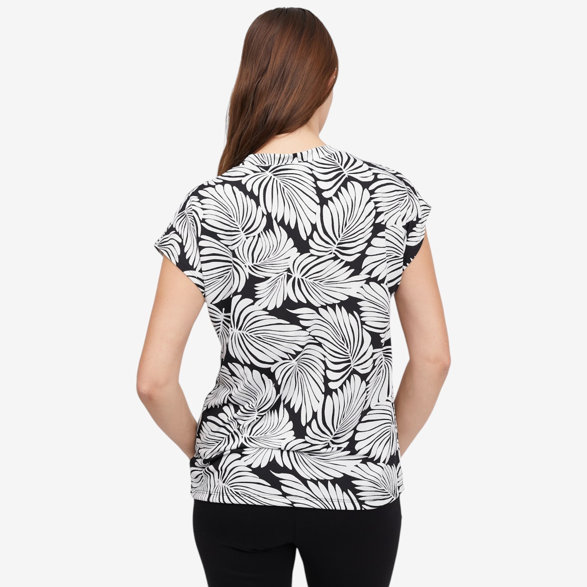 Kim & Co. Printed Brazil Knit Short Dolman Sleeve Top - TSC.ca