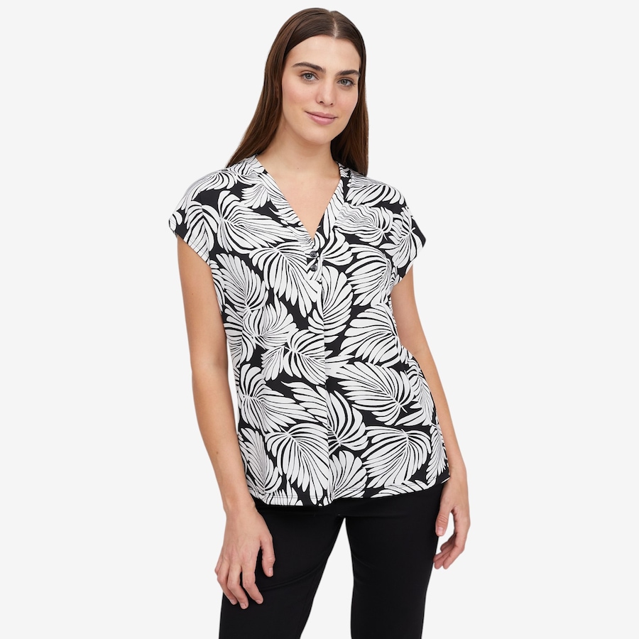 Image 119580_BLKE.jpg, Product 119-580 / Price $34.88, Kim & Co. Printed Brazil Knit Short Dolman Sleeve Top from Kim & Co. on TSC.ca's Fashion department