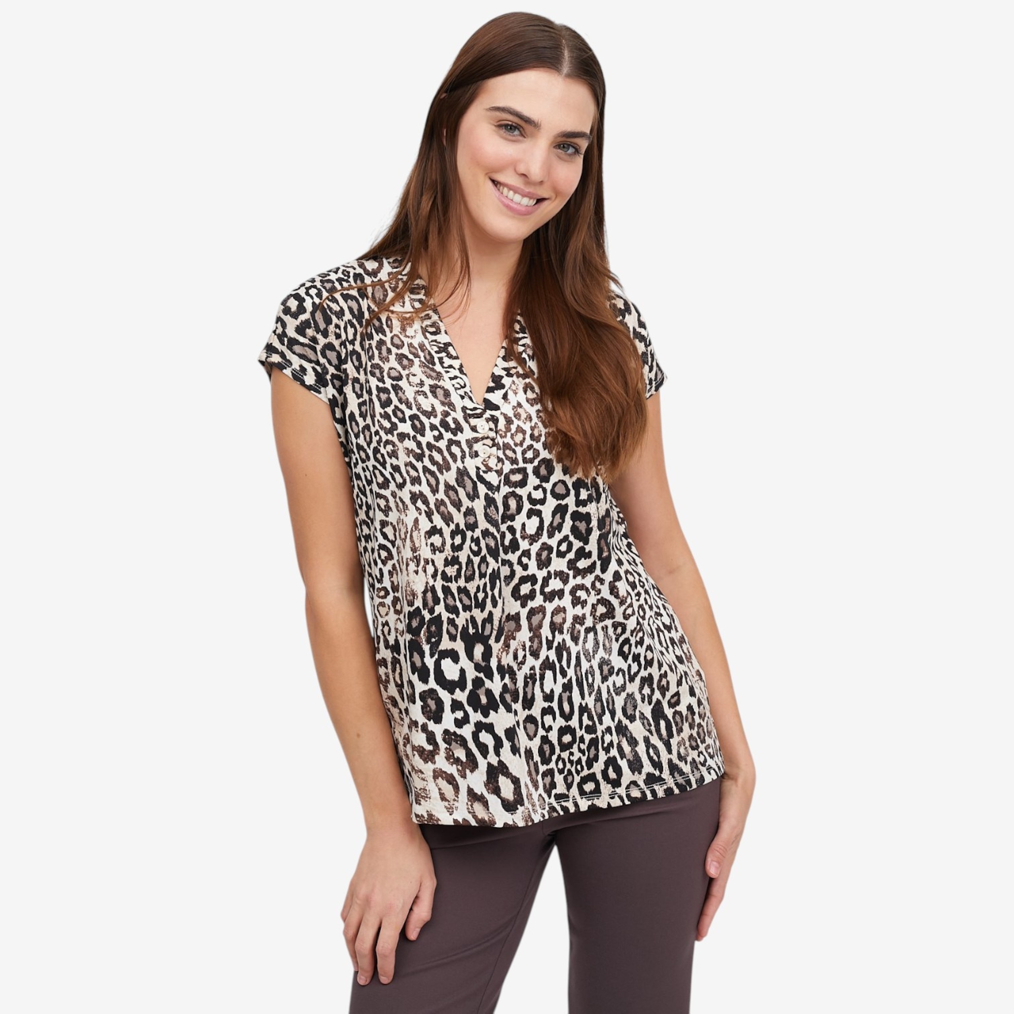Kim & Co. Printed Brazil Knit Short Dolman Sleeve Top - TSC.ca