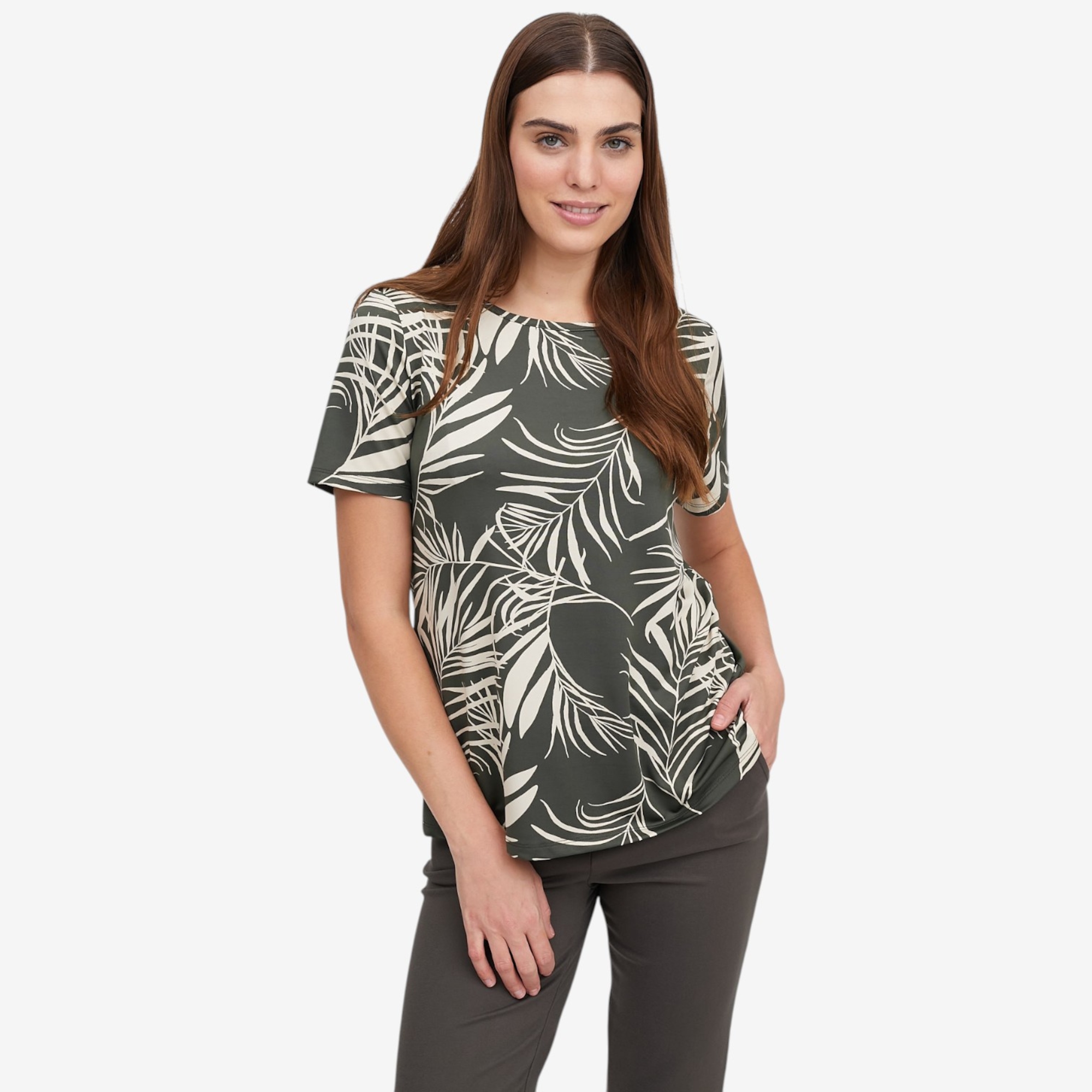 Kim & Co. Printed Brazil Knit Short Sleeve Top - TSC.ca