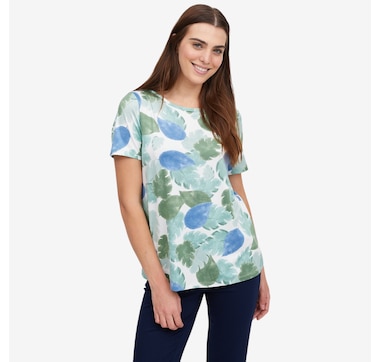 Kim &amp; Co. Printed Brazil Knit Short Sleeve Top