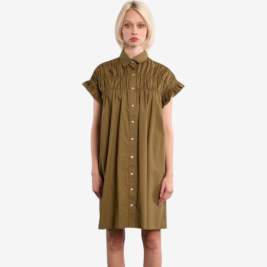 Image 119583_KHA.jpg, Product 119-583 / Price $54.88, Molly Bracken Button Front Ruffle Sleeve Shirt Dress from Molly Bracken on TSC.ca's Fashion department
