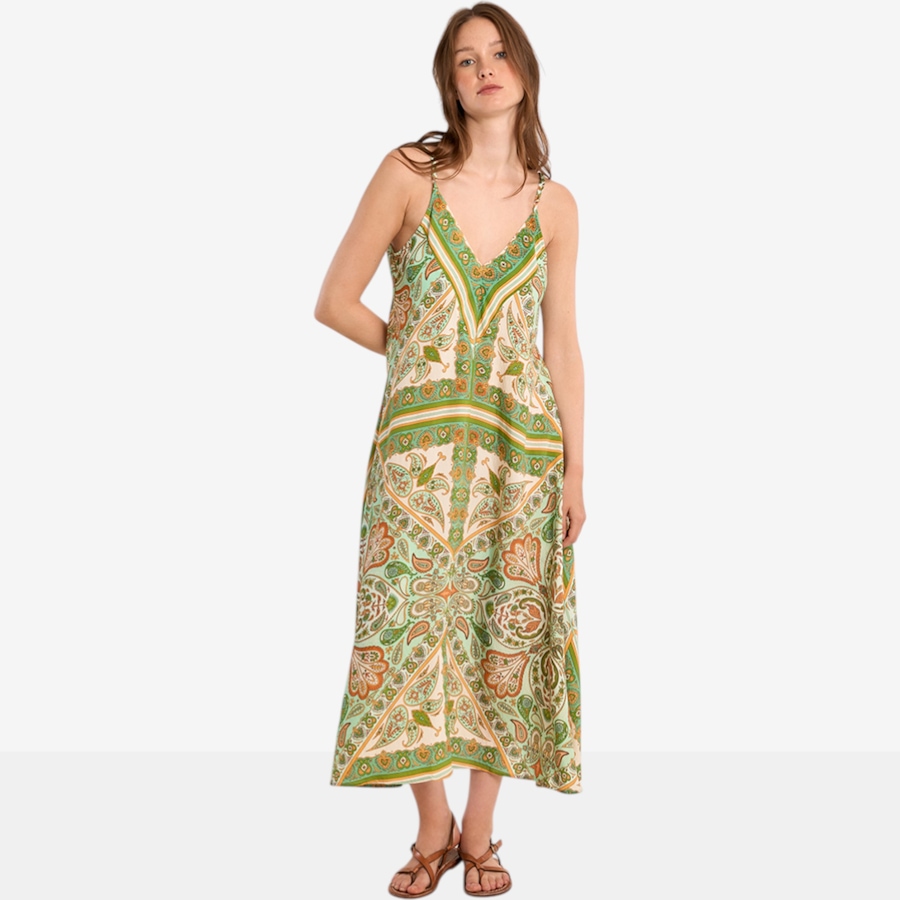Image 119618_GRN.jpg, Product 119-618 / Price $79.88, Molly Bracken V-Neck Printed Dress from Molly Bracken on TSC.ca's Fashion department