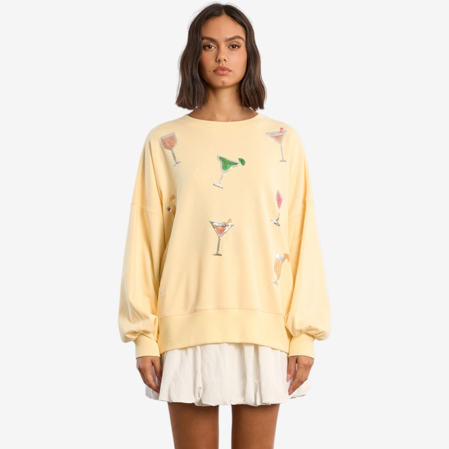 Image 119622_YEL.jpg, Product 119-622 / Price $79.88, Molly Bracken Martini Print Sweater from Molly Bracken on TSC.ca's Fashion department