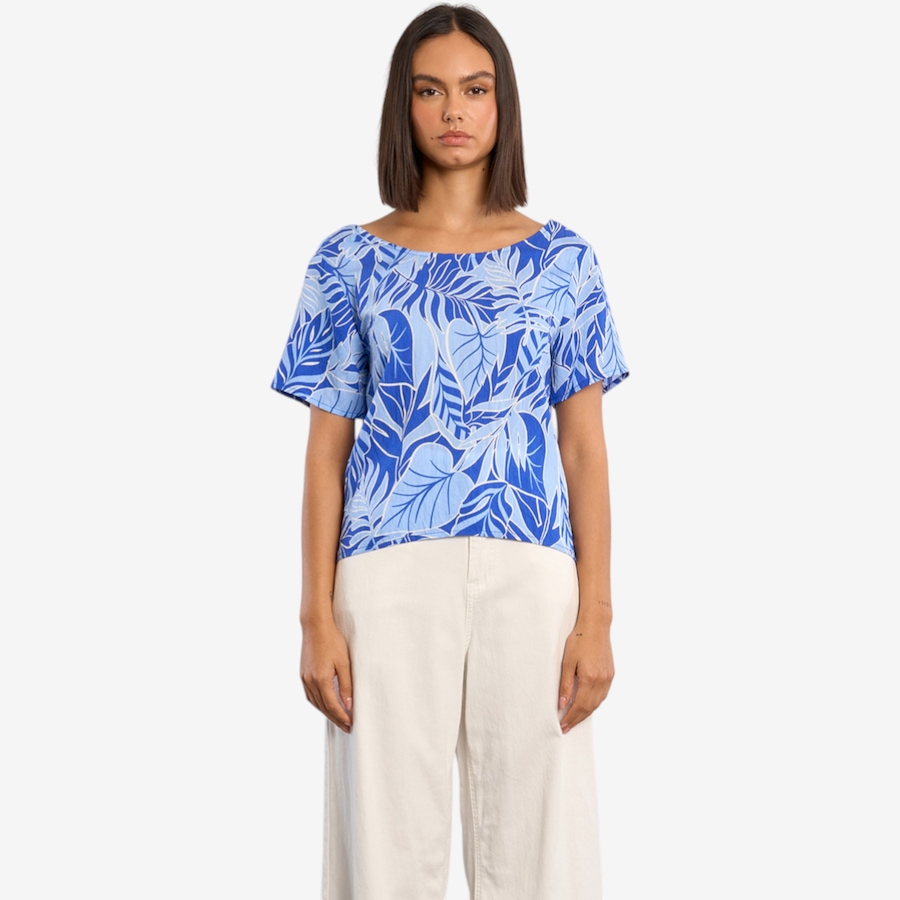 Image 119635_BLBLZ.jpg, Product 119-635 / Price $39.88, Molly Bracken Short Sleeve Top with Open Back Detail from Molly Bracken on TSC.ca's Fashion department