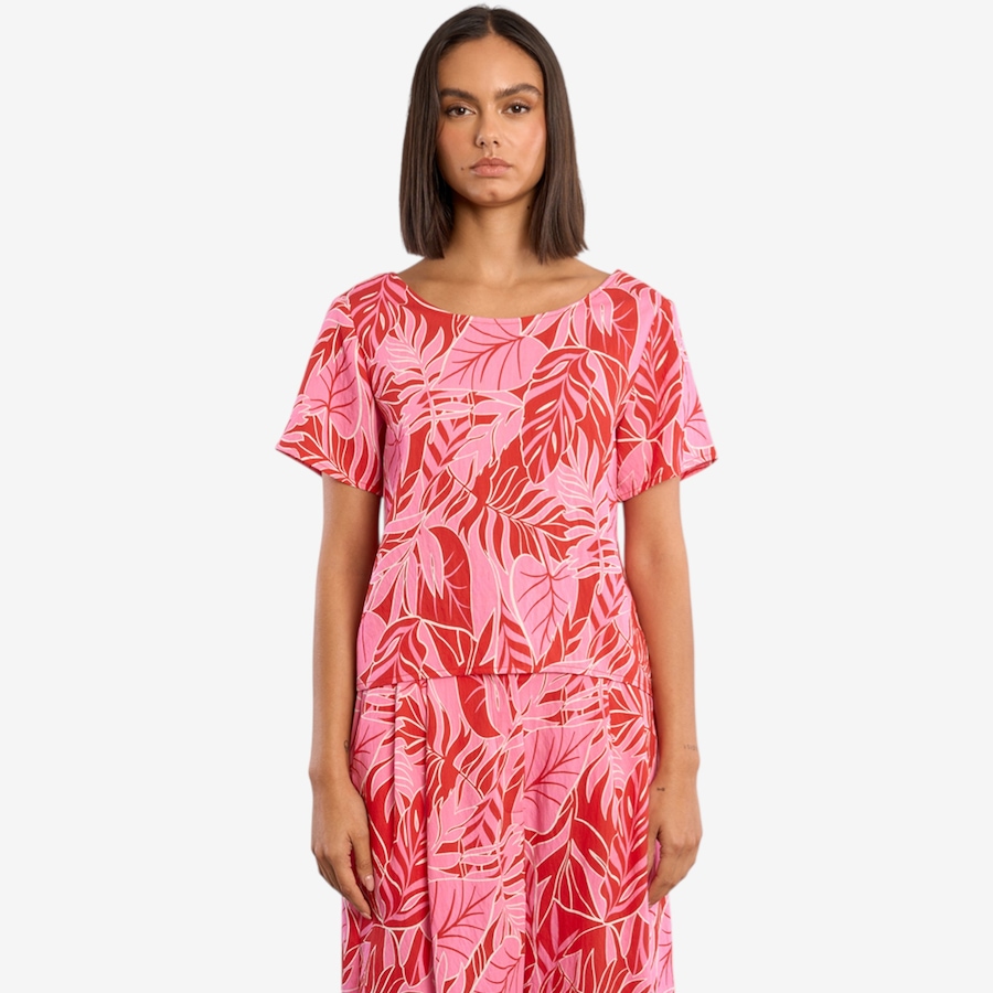 Image 119635_RBLZ.jpg, Product 119-635 / Price $39.88, Molly Bracken Short Sleeve Top with Open Back Detail from Molly Bracken on TSC.ca's Fashion department