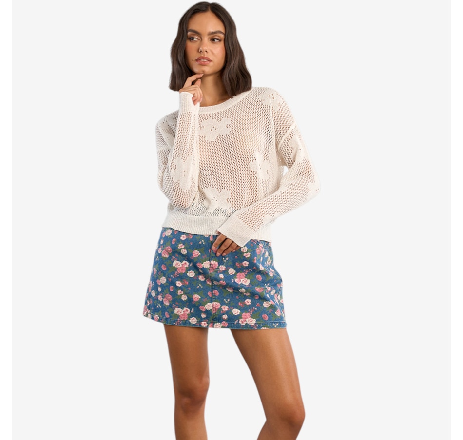 Image 119636_ALTMORE4.jpg, Product 119-636 / Price $79.00, Molly Bracken Long Sleeve Flower Detail Top from Molly Bracken on TSC.ca's Fashion department