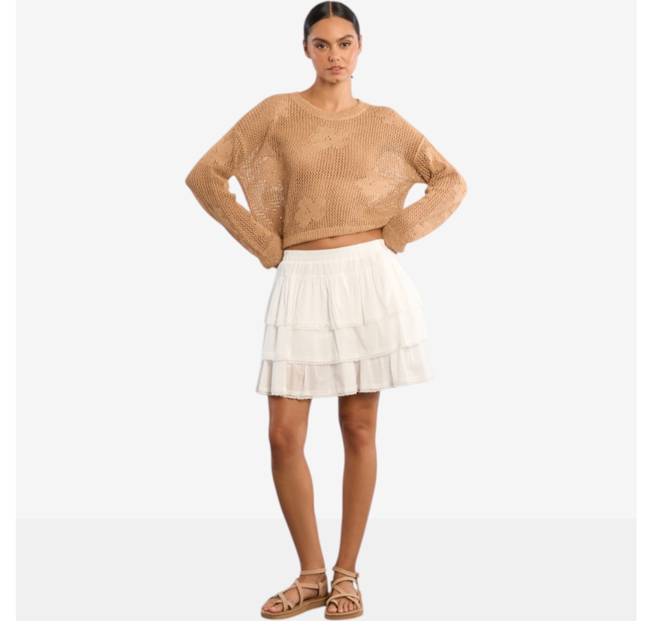 Image 119636_ALTMORE5.jpg, Product 119-636 / Price $79.00, Molly Bracken Long Sleeve Flower Detail Top from Molly Bracken on TSC.ca's Fashion department