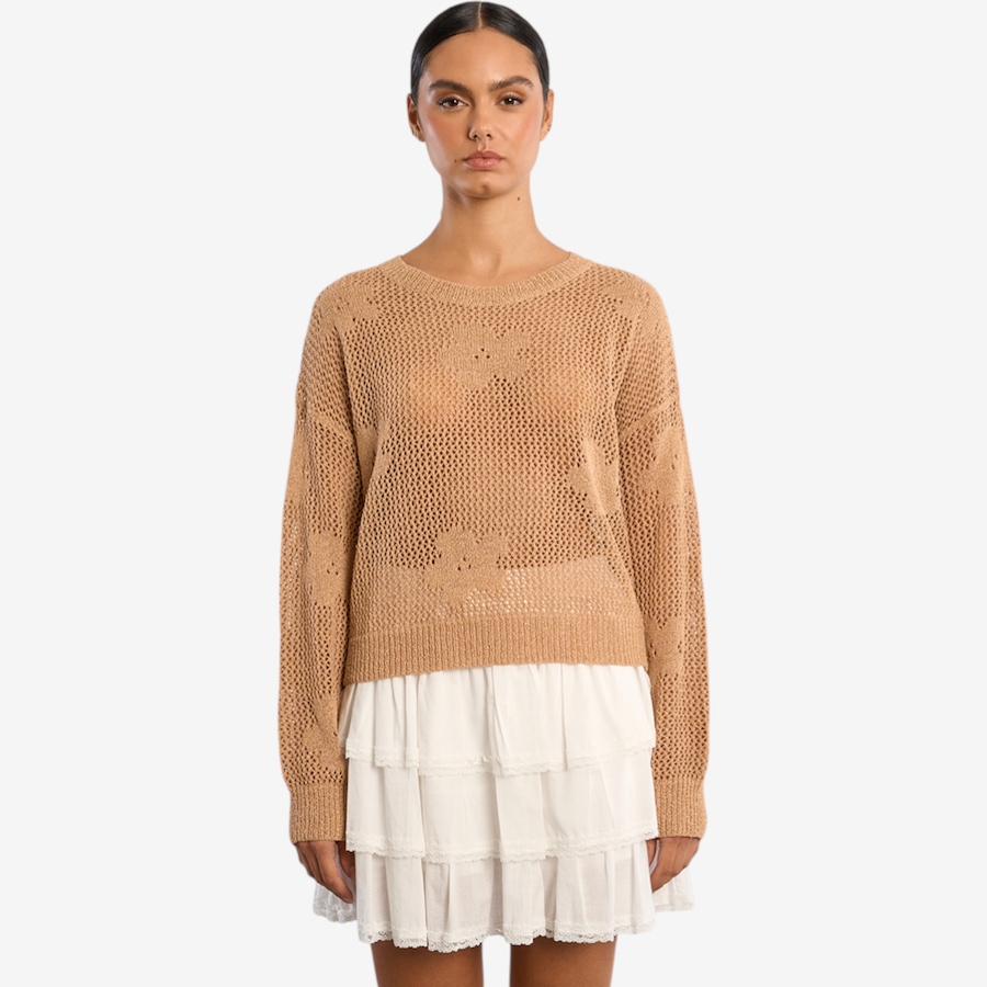 Image 119636_CML.jpg, Product 119-636 / Price $49.88, Molly Bracken Long Sleeve Flower Detail Top from Molly Bracken on TSC.ca's Fashion department