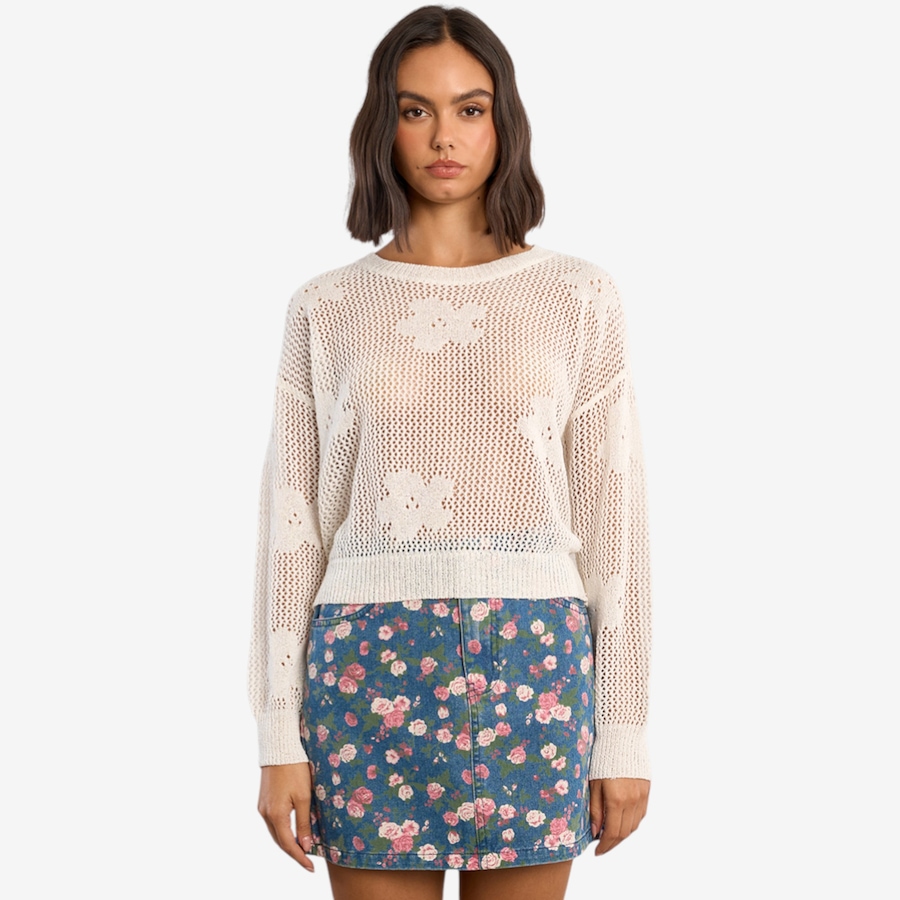 Image 119636_WHT.jpg, Product 119-636 / Price $49.88, Molly Bracken Long Sleeve Flower Detail Top from Molly Bracken on TSC.ca's Fashion department