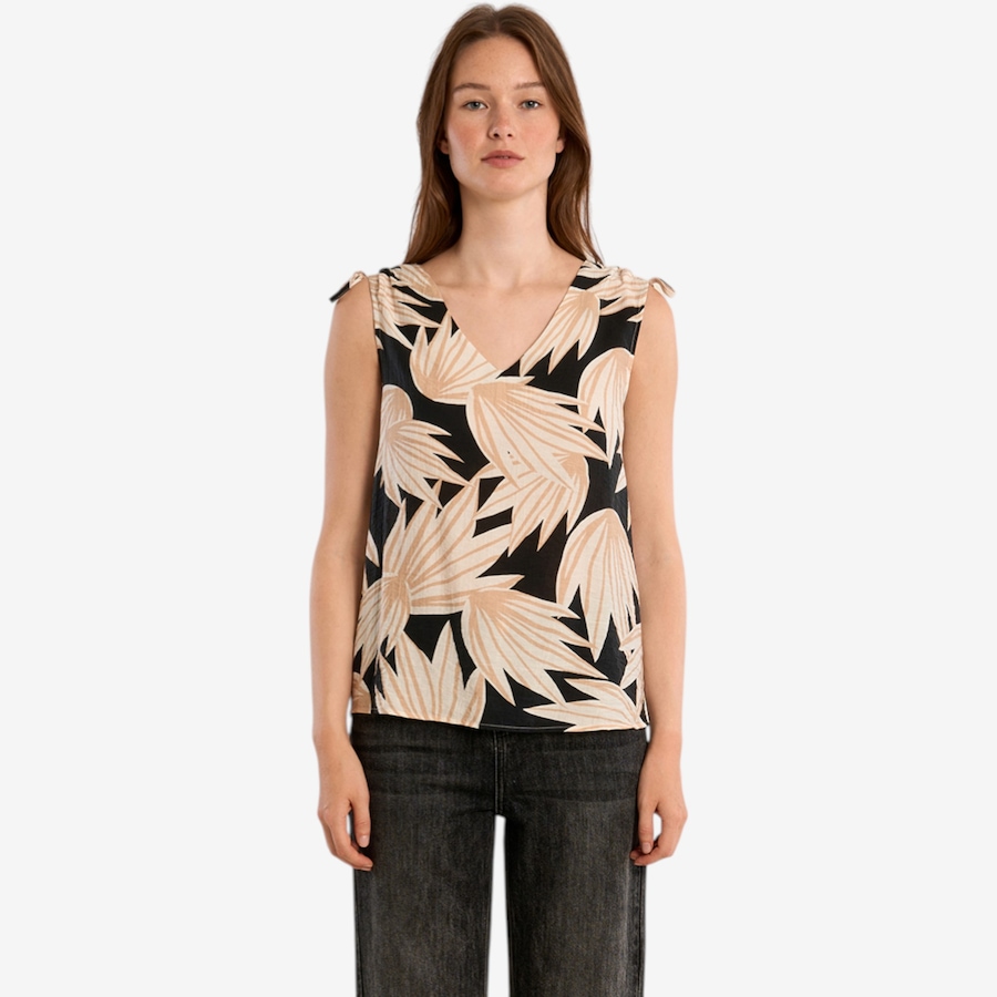 Image 119645_BKAVA.jpg, Product 119-645 / Price $39.88, Molly Bracken Printed Sleeveless Top with Tie Detail from Molly Bracken on TSC.ca's Fashion department