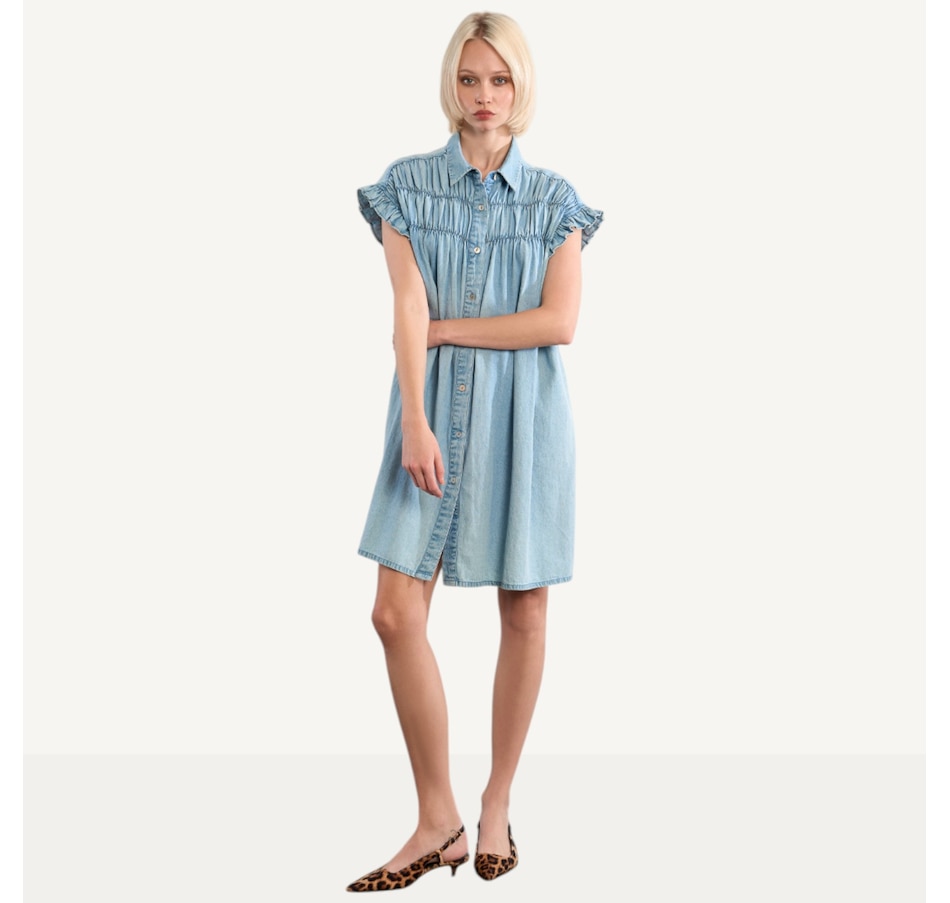 molly bracken denim dress LONG DENIM DRESS LIGHT BLUE DENIM / S