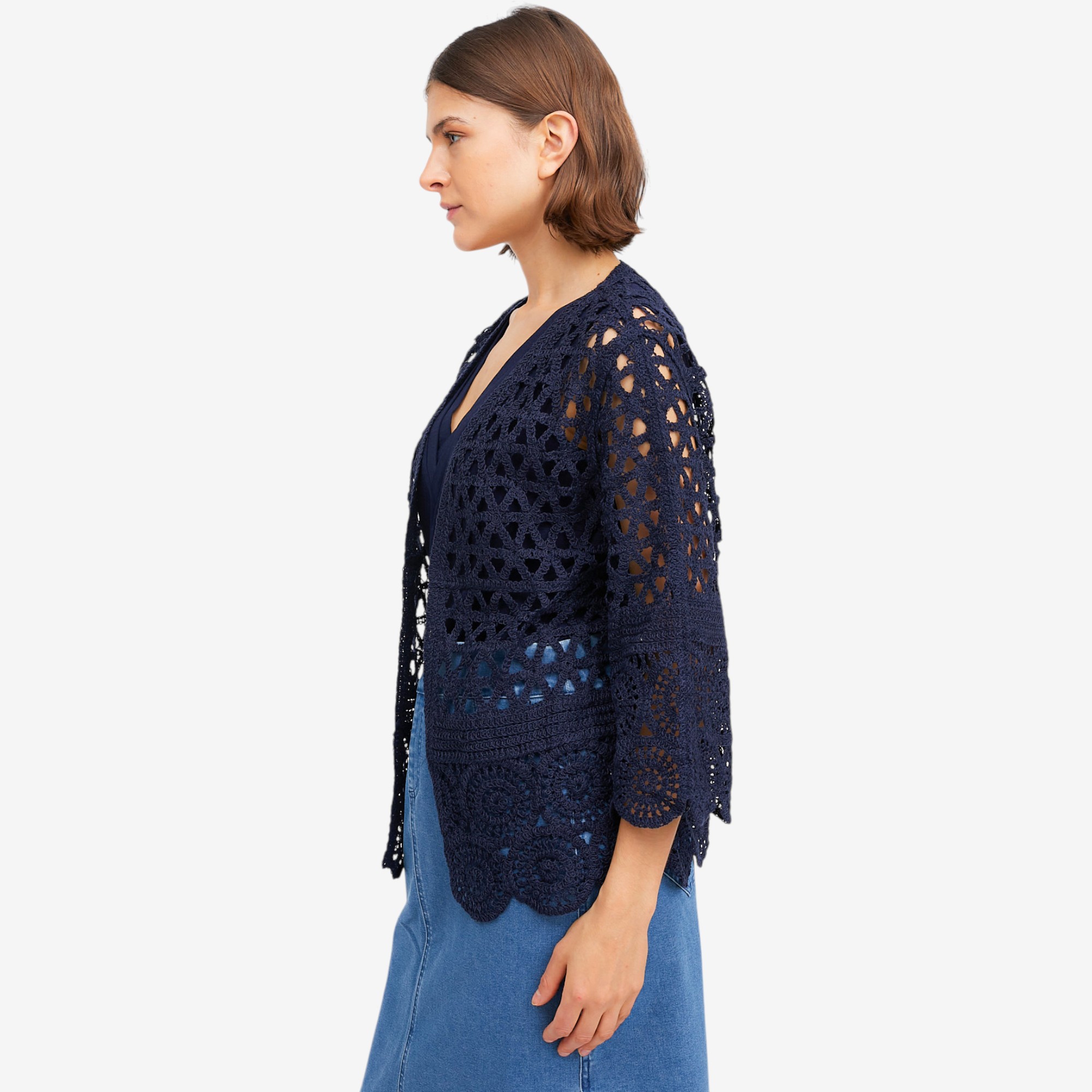 Nina Leonard Border Crochet Cardigan - TSC.ca