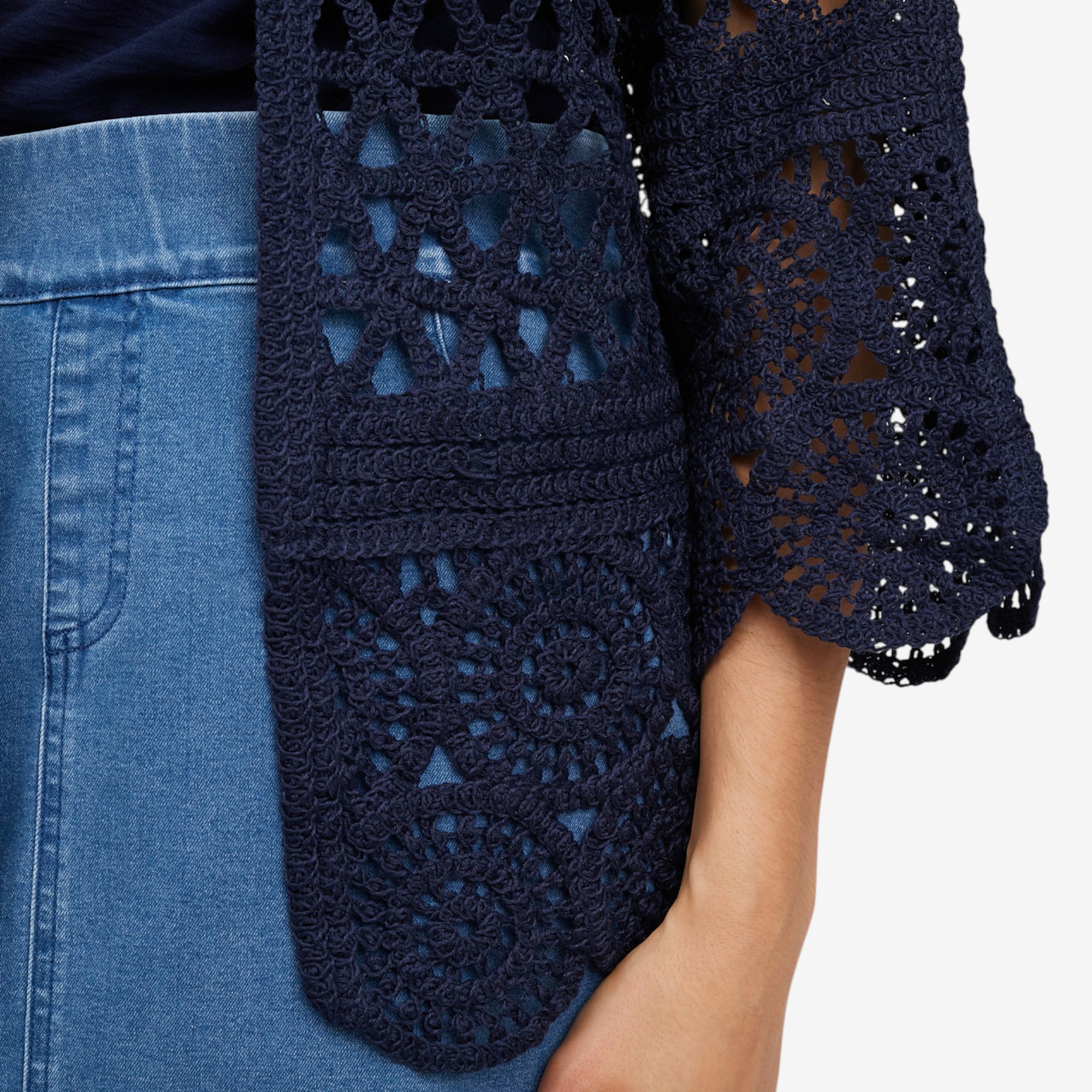 Nina Leonard Border Crochet Cardigan - TSC.ca