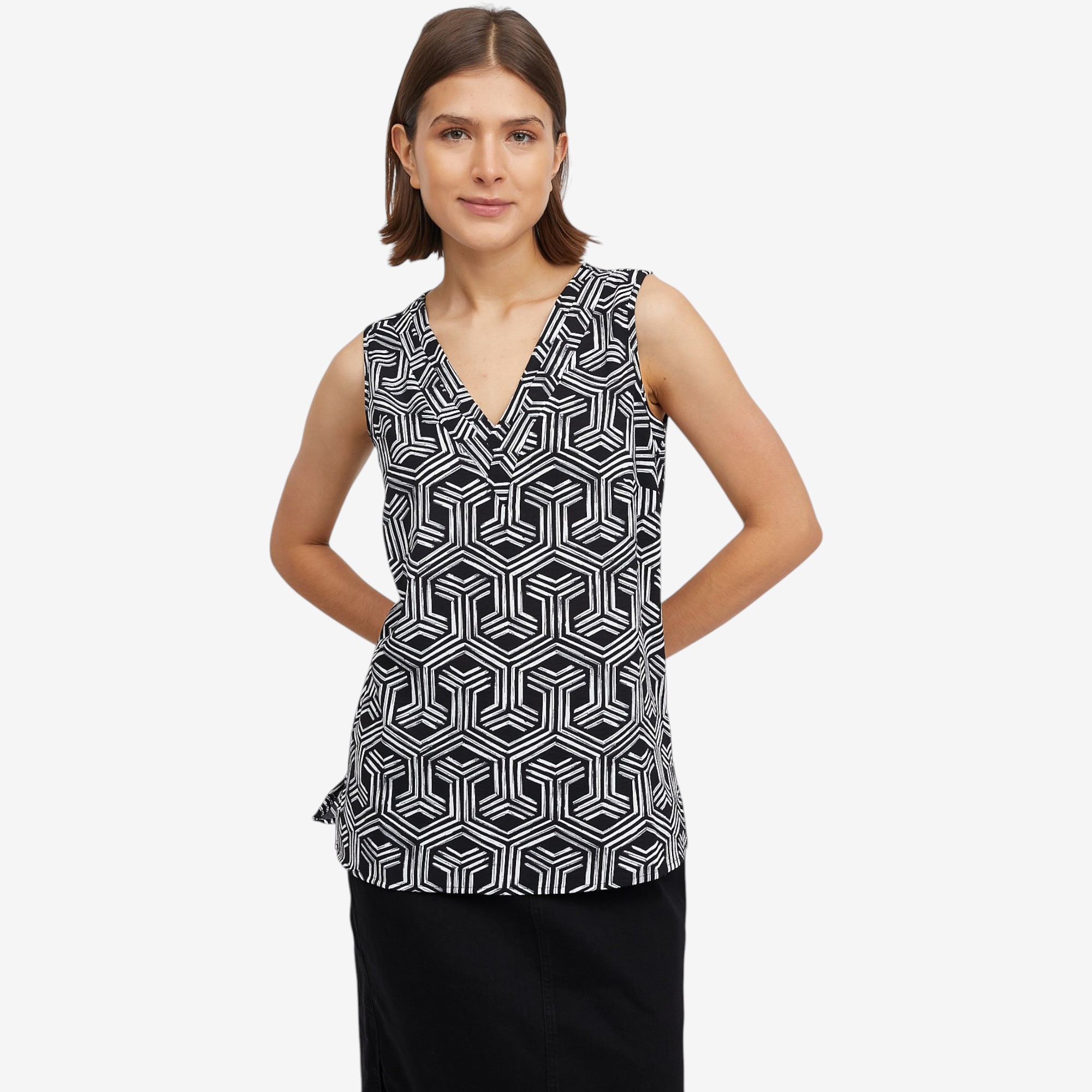 Nina Leonard Textured Wave Float Top - TSC.ca
