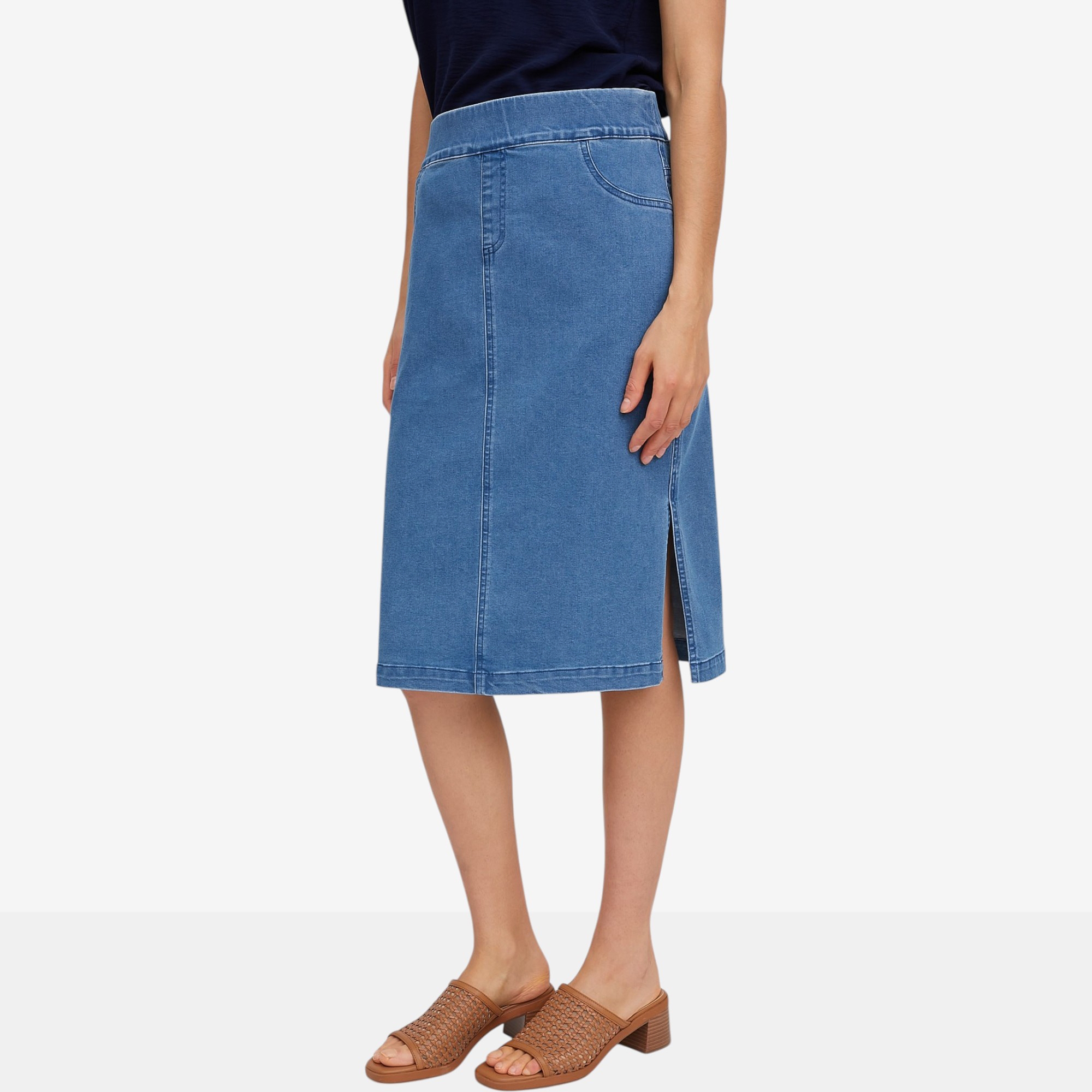 Nina Leonard Stretch Denim Skirt - TSC.ca
