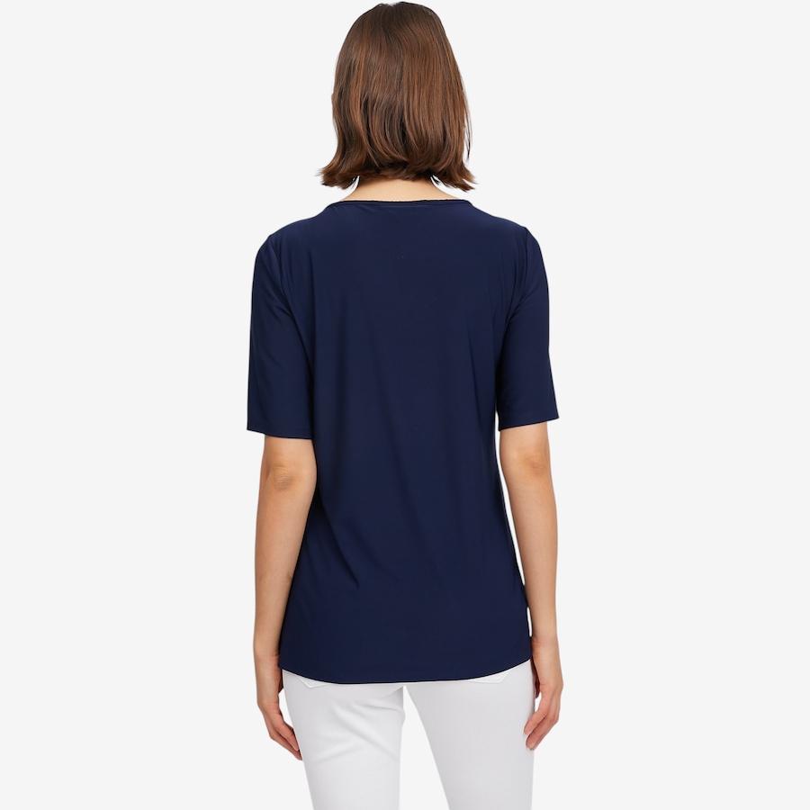 Image 119687_ALTMORE3.jpg, Product 119-687 / Price $34.88, Nina Leonard Elbow Sleeve Top with Notch Neck from Nina Leonard on TSC.ca's Fashion department