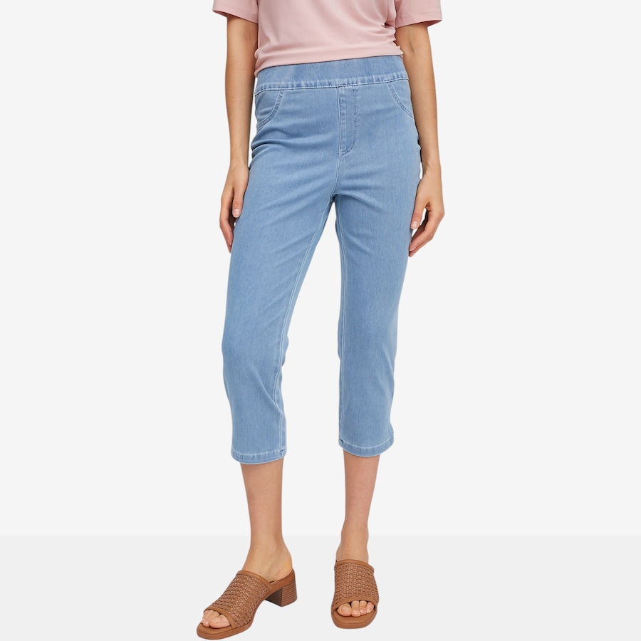 Image 119688_BLWSH.jpg, Product 119-688 / Price $39.88, Nina Leonard Cropped Stretch Knit Denim Pant from Nina Leonard on TSC.ca's Fashion department