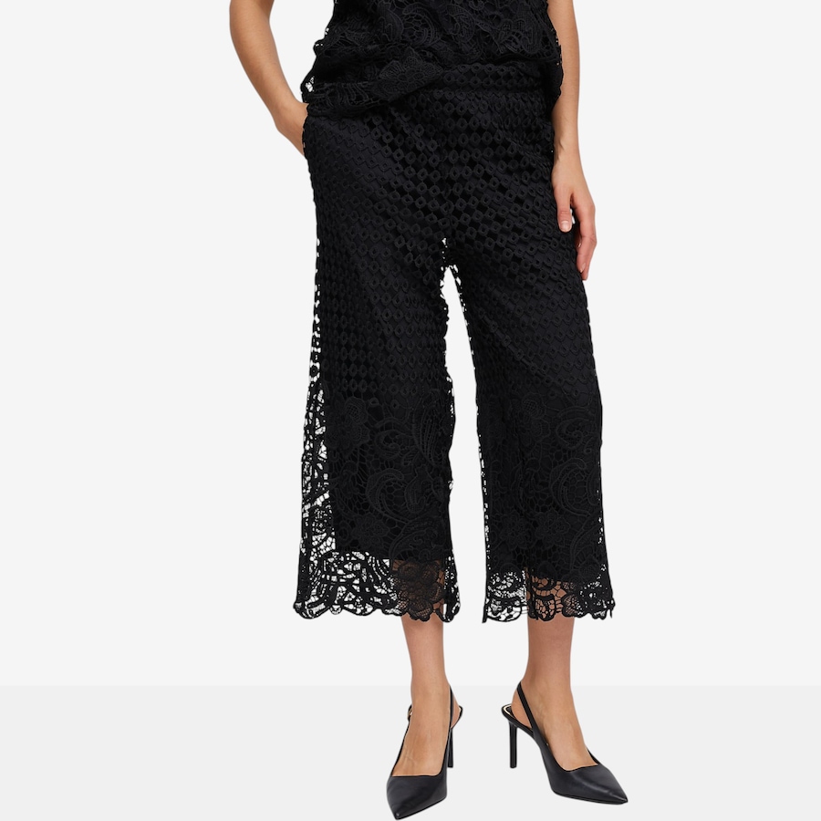 Image 119689_BLK.jpg, Product 119-689 / Price $34.88, Nina Leonard Cropped Lace Border Culotte Pant from Nina Leonard on TSC.ca's Fashion department