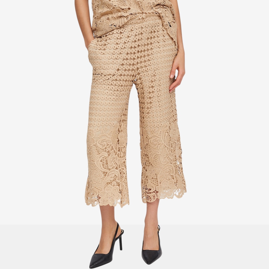 Image 119689_SAN.jpg, Product 119-689 / Price $34.88, Nina Leonard Cropped Lace Border Culotte Pant from Nina Leonard on TSC.ca's Fashion department
