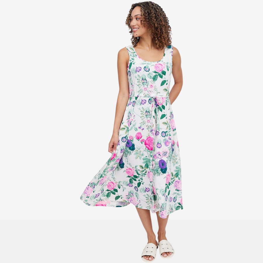 Image 119692_PMU.jpg, Product 119-692 / Price $49.88, Nina Leonard Printed Tie Front Midi Dress from Nina Leonard on TSC.ca's Fashion department