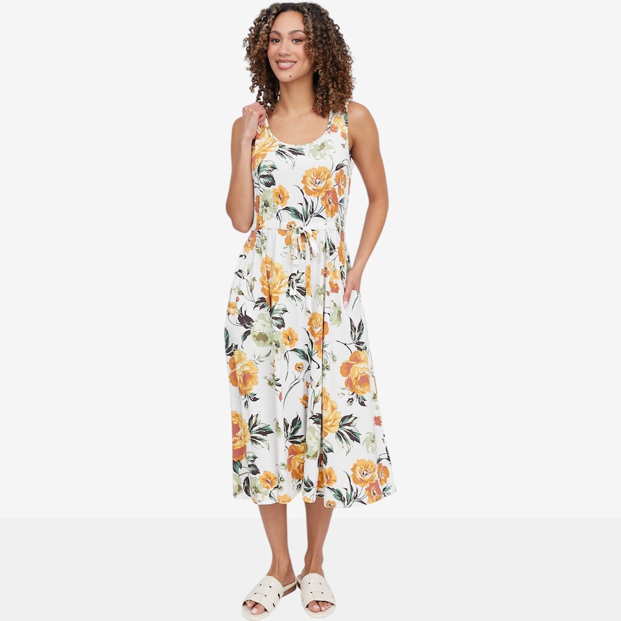 Image 119692_YMU.jpg, Product 119-692 / Price $49.88, Nina Leonard Printed Tie Front Midi Dress from Nina Leonard on TSC.ca's Fashion department