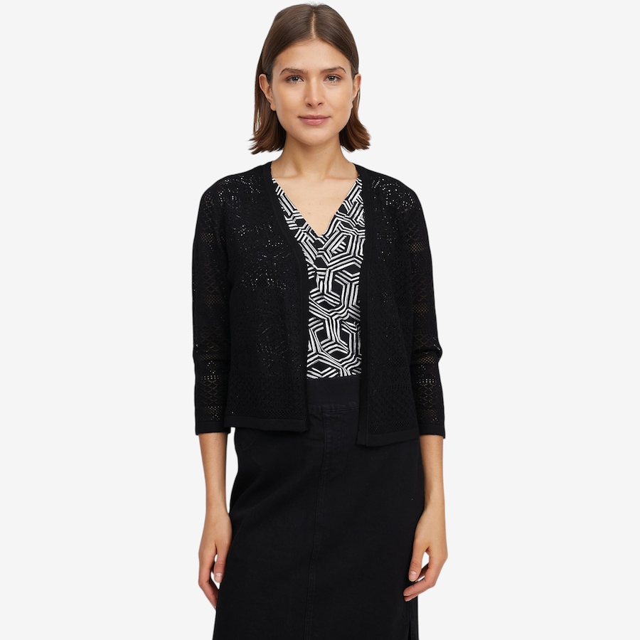 Image 119694_BLK.jpg, Product 119-694 / Price $39.88, Nina Leonard Sweater Knit Bolero with 3/4 Length Sleeves from Nina Leonard on TSC.ca's Fashion department