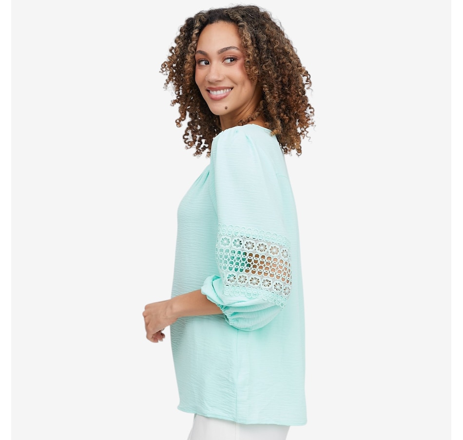 Image 119695_ALTMORE1.jpg, Product 119-695 / Price $59.99, Nina Leonard Textured Wave Pintuck Blouse from Nina Leonard on TSC.ca's Fashion department