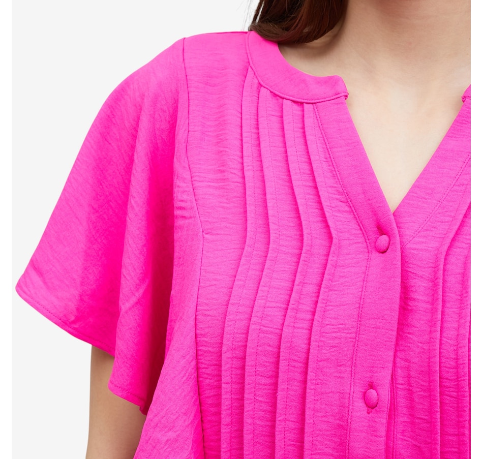 Image 119695_ALTMORE4.jpg, Product 119-695 / Price $59.99, Nina Leonard Textured Wave Pintuck Blouse from Nina Leonard on TSC.ca's Fashion department