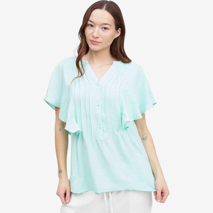Image 119695_MNT.jpg, Product 119-695 / Price $29.88, Nina Leonard Textured Wave Pintuck Blouse from Nina Leonard on TSC.ca's Fashion department