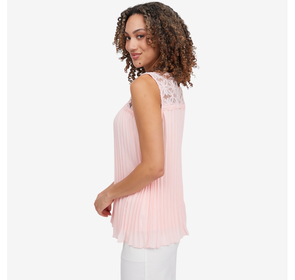 Image 119697_ALTMORE2.jpg, Product 119-697 / Price $59.99, Nina Leonard Pleat Chiffon Sleeveless Top from Nina Leonard on TSC.ca's Fashion department