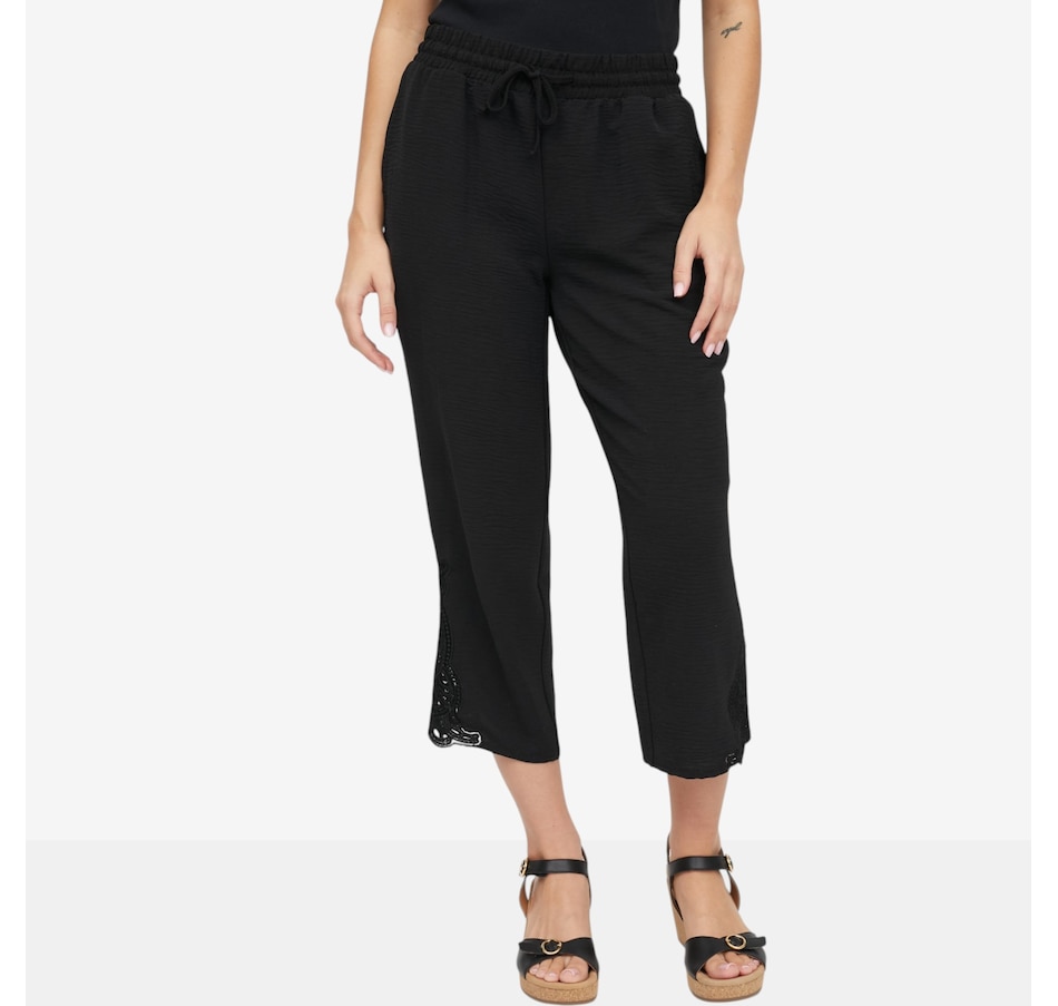 Image 119700_BLK.jpg, Product 119-700 / Price $59.90, Nina Leonard Elastic Waist Crop Pant from Nina Leonard on TSC.ca's Fashion department
