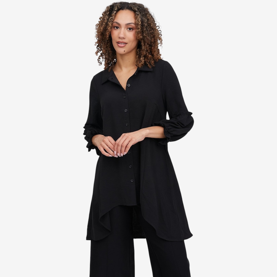 Image 119703_BLK.jpg, Product 119-703 / Price $34.88, Nina Leonard Textured Wave High-Low Hem Blouse from Nina Leonard on TSC.ca's Fashion department