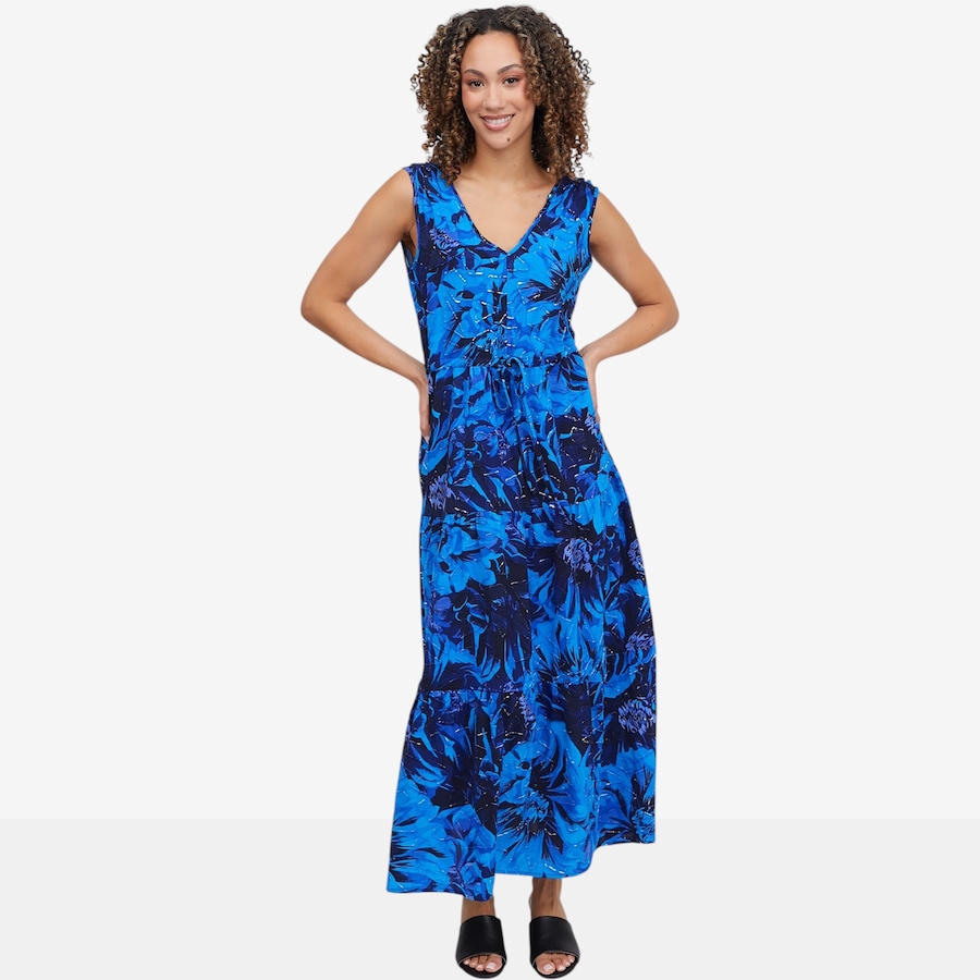 Image 119705_BLMU.jpg, Product 119-705 / Price $44.88, Nina Leonard Drawstring Waist Tiered Dress  from Nina Leonard on TSC.ca's Fashion department