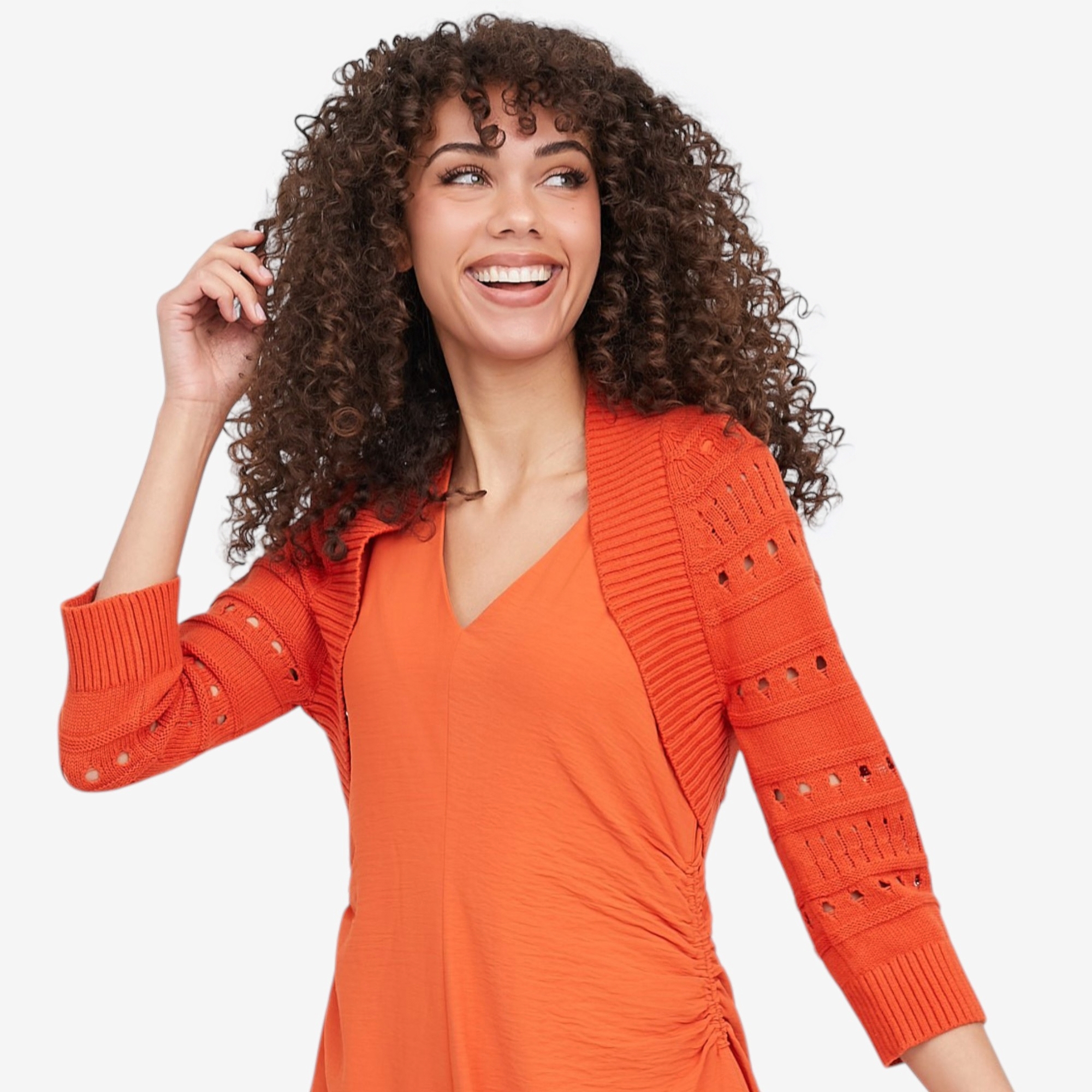 Wynne Style Cotton Open Stitch Sleeve Cardigan - TSC.ca