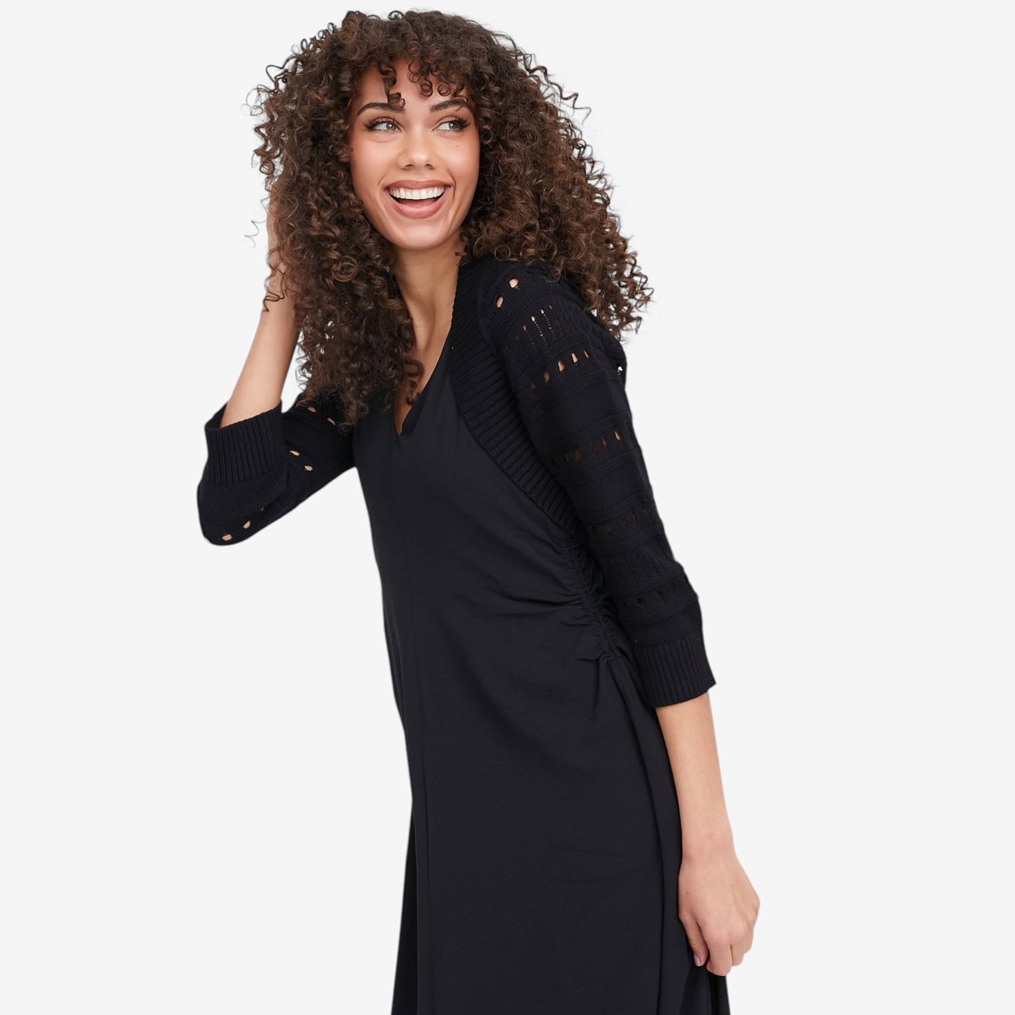 Wynne Style Cotton Open Stitch Sleeve Cardigan - TSC.ca