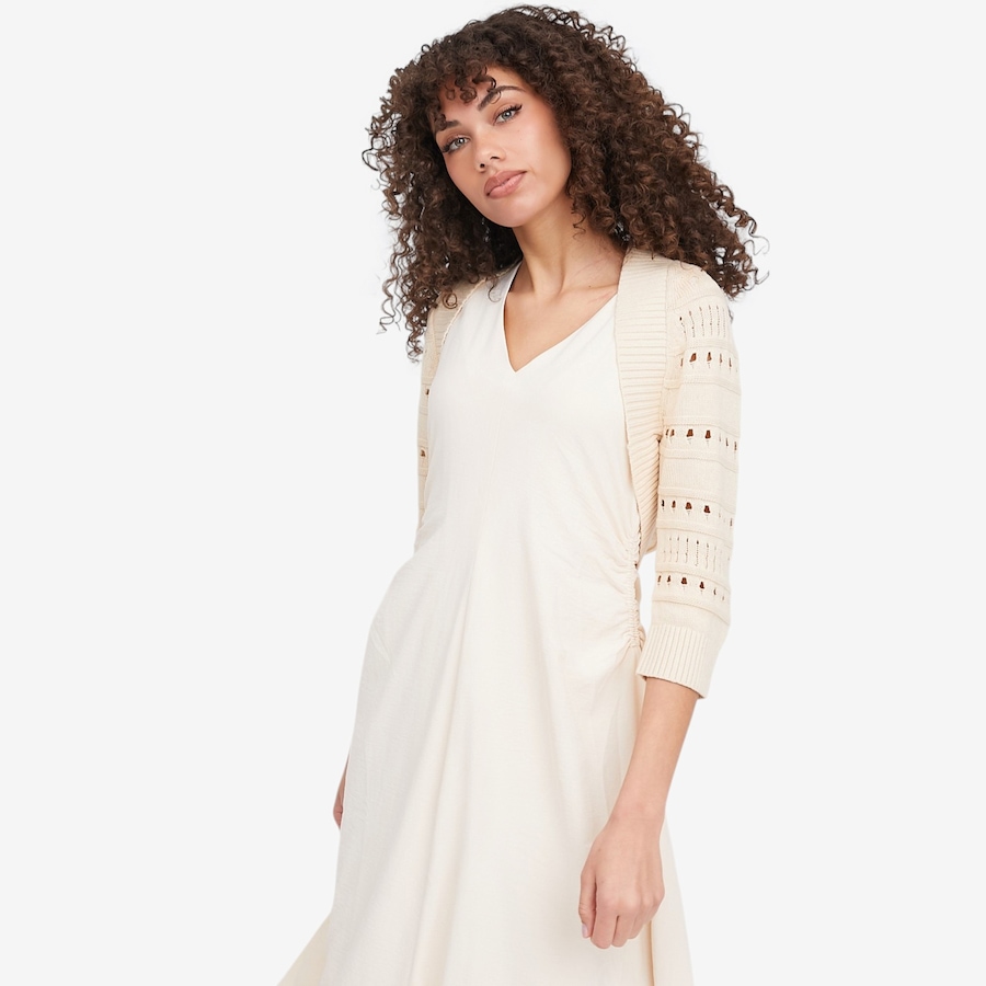 Image 119709_PAR.jpg, Product 119-709 / Price $54.88, Wynne Style Cotton Open Stitch Sleeve Cardigan from Wynnelayers on TSC.ca's Fashion department