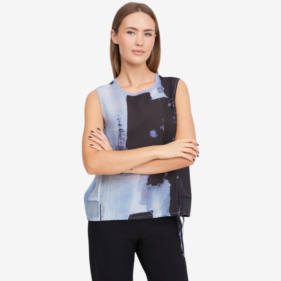 Image 119713_BLCO.jpg, Product 119-713 / Price $59.88, Wynne Style Printed Sleeveless Top With Gathered Hem from Wynnelayers on TSC.ca's Fashion department