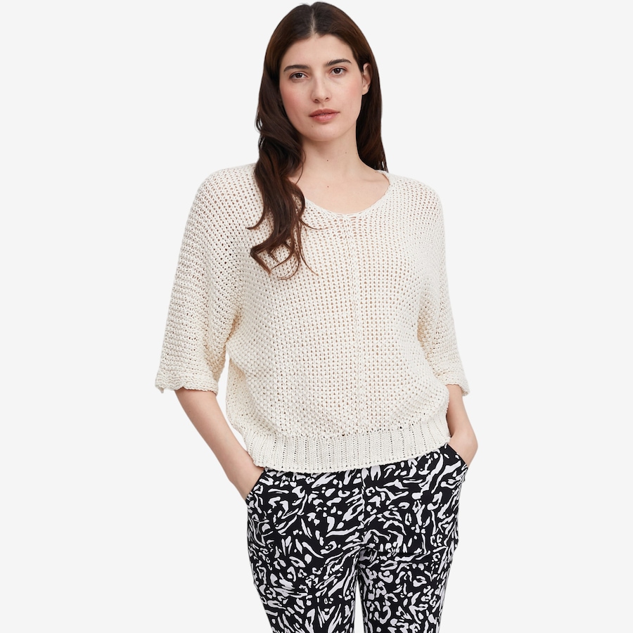 Image 119720_CRM.jpg, Product 119-720 / Price $99.99, Orange Fashion Village Meadow's Round Neck Crochet Sweater from Orange Fashion Village on TSC.ca's Fashion department