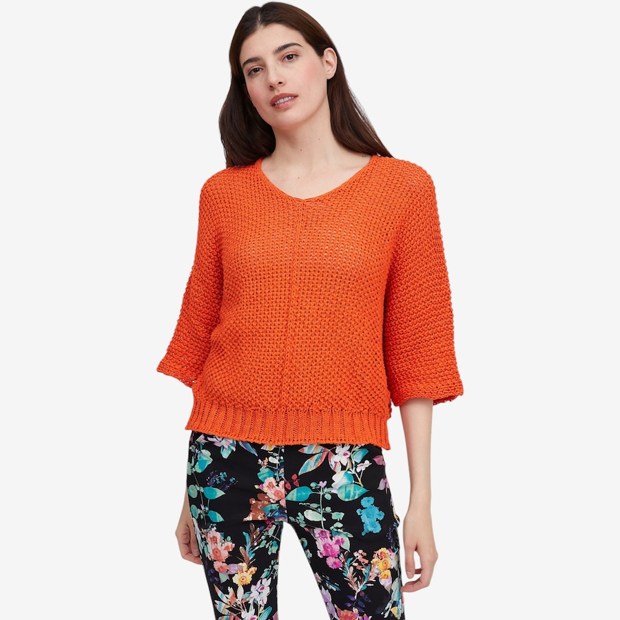 Image 119720_ORA.jpg, Product 119-720 / Price $99.99, Orange Fashion Village Meadow's Round Neck Crochet Sweater from Orange Fashion Village on TSC.ca's Fashion department