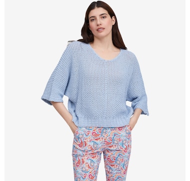 Orange Fashion Village Meadow's Round Neck Crochet Sweater