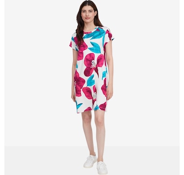 Orange Fashion Village Bamboo French Terry Printed Mini Dress