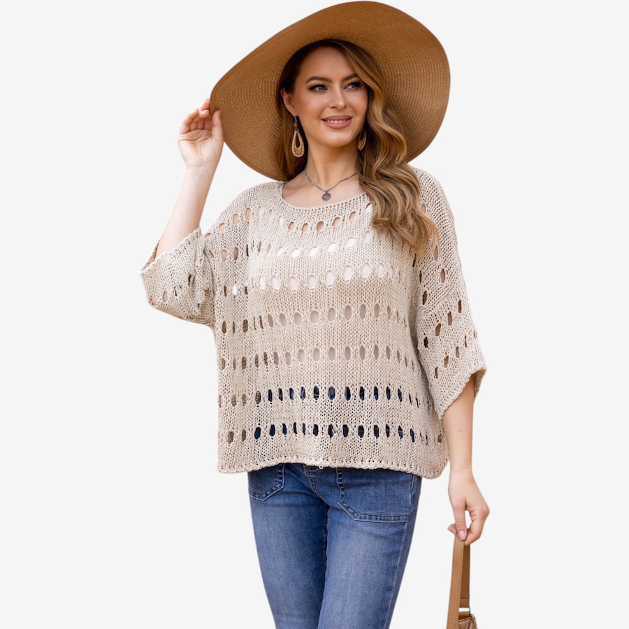 Image 119726_BGE.jpg, Product 119-726 / Price $34.33, Orange Fashion Village Talula's Oval Crochet Top from Orange Fashion Village on TSC.ca's Fashion department