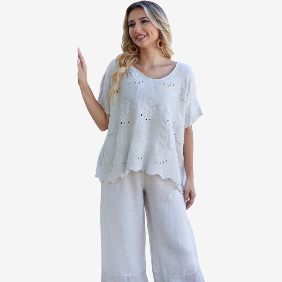 Image 119730_BGE.jpg, Product 119-730 / Price $74.88, Orange Fashion Village Lula's Eyelet Blouse from Orange Fashion Village on TSC.ca's Fashion department