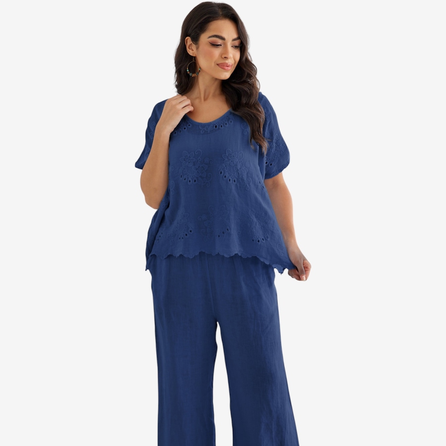 Image 119730_NVY.jpg, Product 119-730 / Price $74.88, Orange Fashion Village Lula's Eyelet Blouse from Orange Fashion Village on TSC.ca's Fashion department