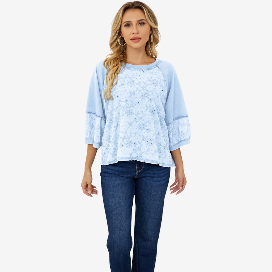 Image 119734_PWB.jpg, Product 119-734 / Price $74.88, Orange Fashion Village Sharon's Elegant Eyelet Top from Orange Fashion Village on TSC.ca's Fashion department